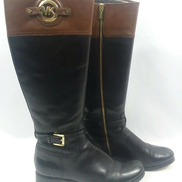 michael kors riding boots two tone